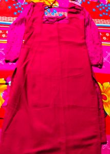Pink Straight Kurti