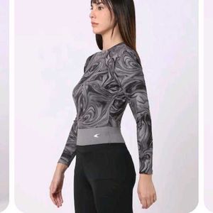 Gray Swirl Long Sleeve Top