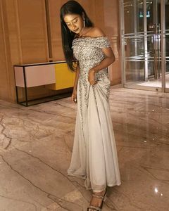 Sequin Off-the-Shoulder Gown