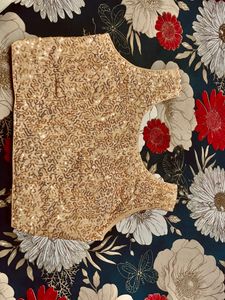 Beautiful Sequin Work Brand New Golden Blouse
