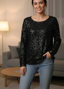 Sparkly Black Sweater Top (⁠◕⁠ᴗ⁠◕⁠✿⁠) ✨