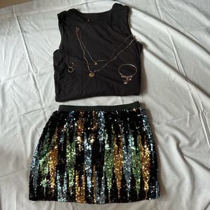 Sequin Mini Skirt