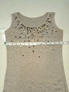 Golden Embellished Tank Top