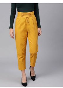 Mustard High-Waisted Trousers