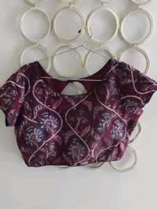 Maroon Ajrak Preloved Saree Blouse