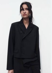 Zara Wool Blend Cropped Blazer