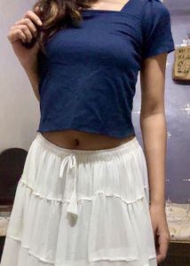 Navy Blue Crop Top