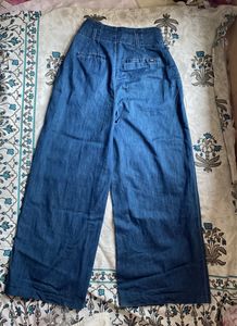 Wide Leg Blue Jeans