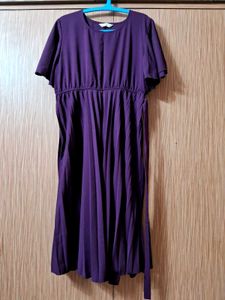 Xxl Flared Beautiful Wine Color  Dress