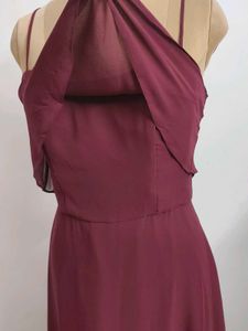 Burgundy Chiffon Gown