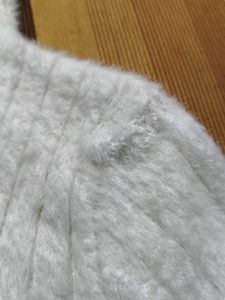 Women Cozy soft fur White Knit Sweater