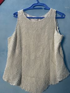 Hand Work White Top