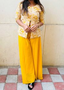 Stylish Yellow Co-ord Set, M Size