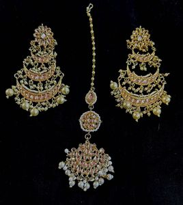 Chandbali Earrings And Mangtika New