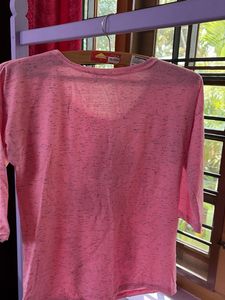 Cute Pink Graphic Print Top