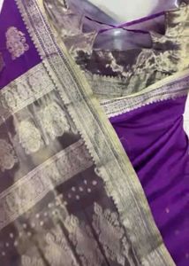 Purple Silk Saree💜 With Readymade Blouse
