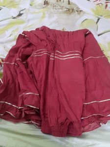 Maroon Flared Palazzos/sharara
