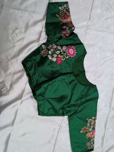 Elegant Green Embroidered Blouse
