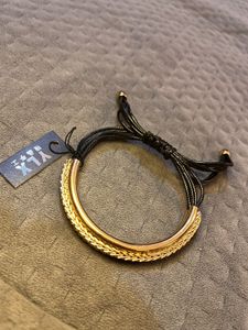 Half Gold Leather Bracelet