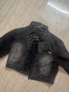 Studded Black Denim Jacket
