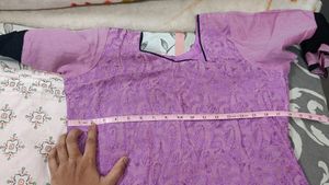Purple And Black Shirt Nd Dupatta