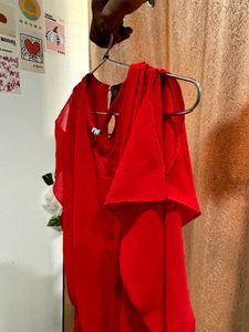 Red Casual/party Wear Ballon Top