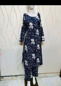 Printed Chikankari Kurta Set