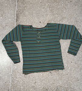 Striped Button-Up Top