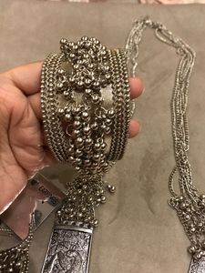 Garba Special Silver Tone Jewelry Set