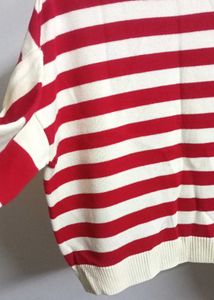 Mast &amp; Harbour Red Striped Acrylic Pullover
