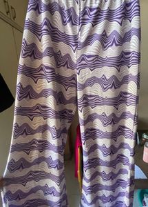 Wave Pattern Wide Leg Pants