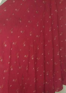 Maroon Dress with Gold Print