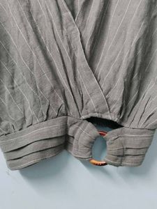 Green Crop Top And Trouser Set For Girls