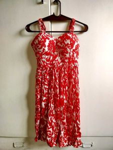 Red &amp; White Floral Dress