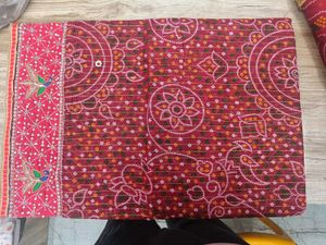 Madwadi Zari Weaving Red Cotton Chunri Duppata