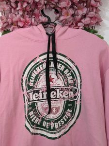 Oversized Pink Colour Hoodie