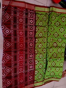 sambalpuri print saree with pata blouse piece