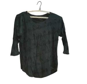 Black Eyelet Detail Top