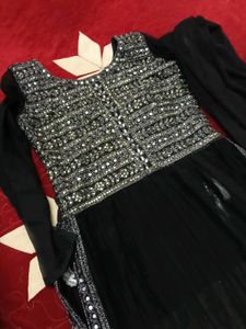 Black Embroidered Kurta Set