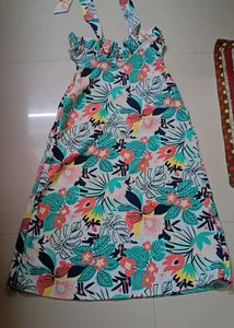 Floral Print Sundress with Tie Straps