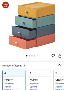 Colorful Storage Drawers Set Of 2