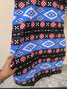 Blue, black and red Sambalpuri design kurti