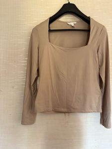 H&M Squared Neck Jersey Top