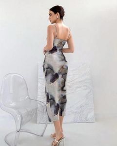 Abstract Print Maxi Dress