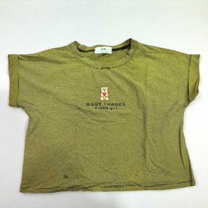 Cute Striped Bear Graphic Tee - Women's Casual Sum