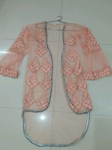 Elegant Peach Embroidered Anarkali