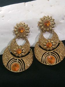 Golden Orange Earrings