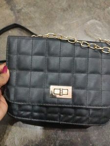 Black Quilted Crossbody Bag