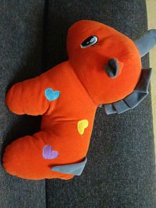 Orange Heart Unicorn Plush