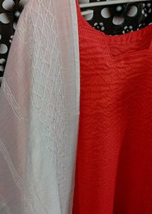 White Kurta Set With Badhani Dupatta